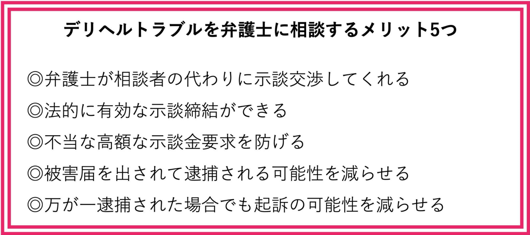 デリヘルトラブルを弁護士に相談する５つのメリット