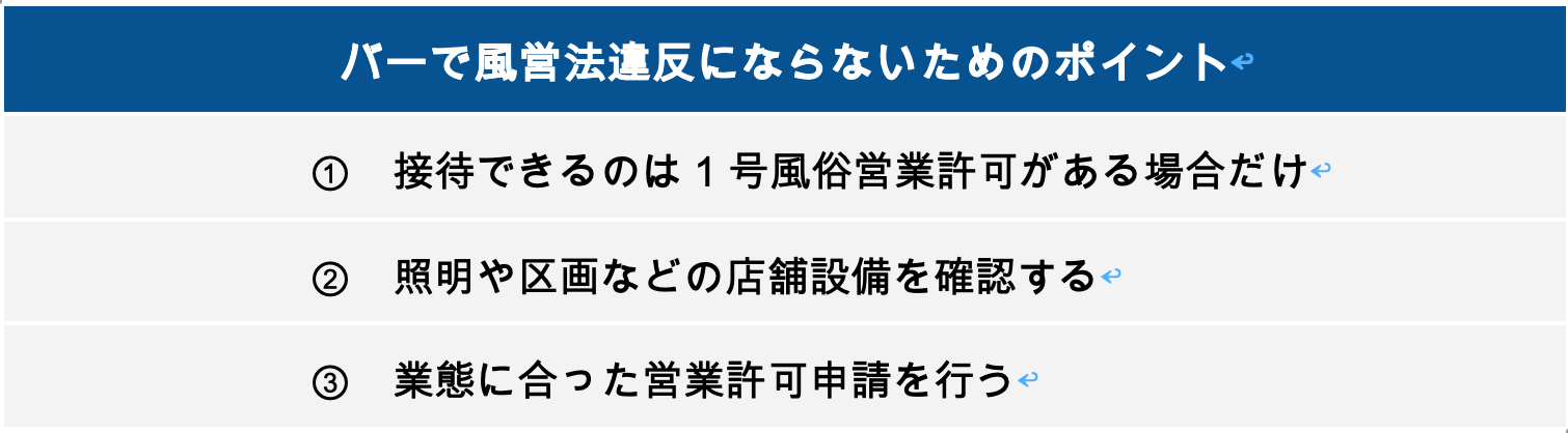 バーで風営法違反にならないためのポイント