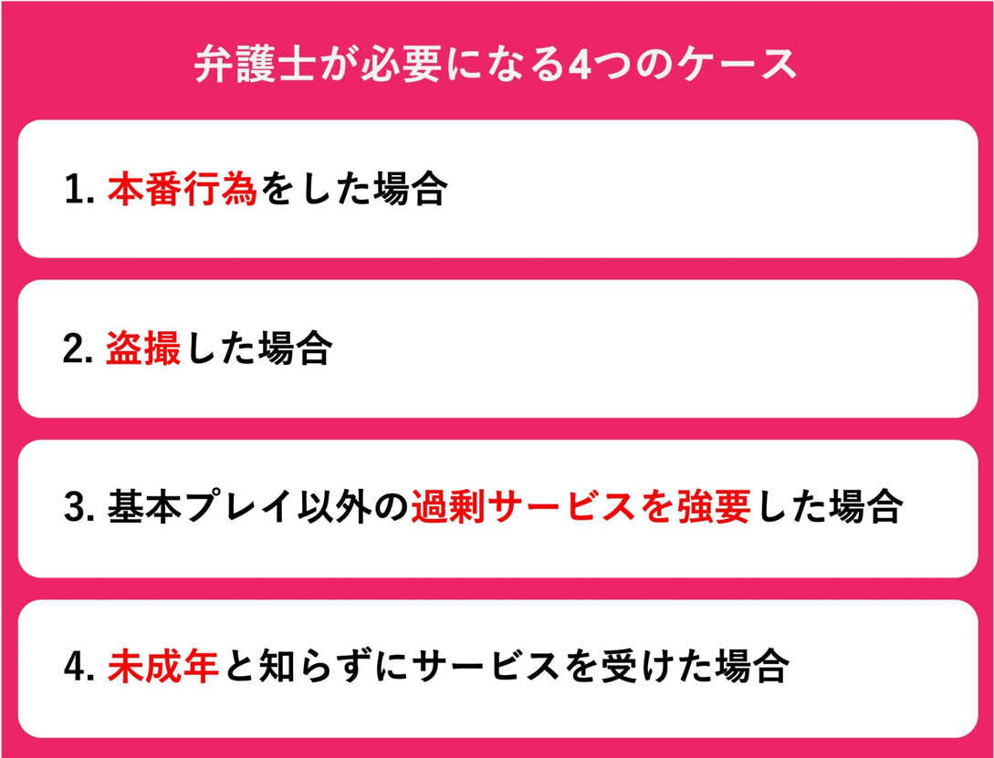 デリヘルトラブルで弁護士が必要な４つのケース