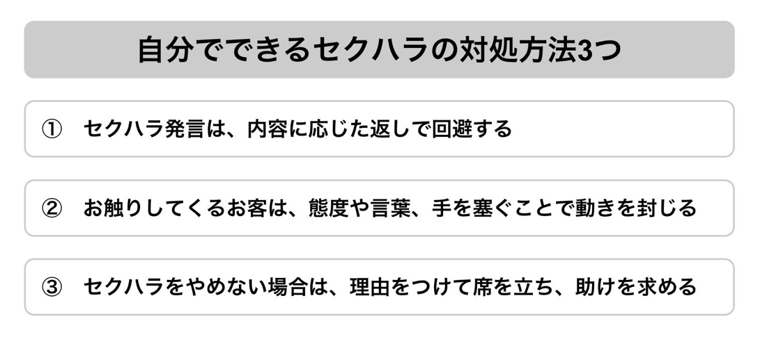 自分でできるセクハラ対処法３つ