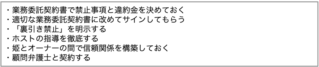 ホストの裏引き防止対策