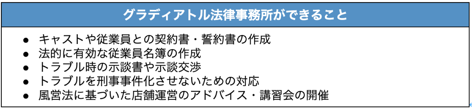 風俗顧問でグラディアトル法律事務所ができること