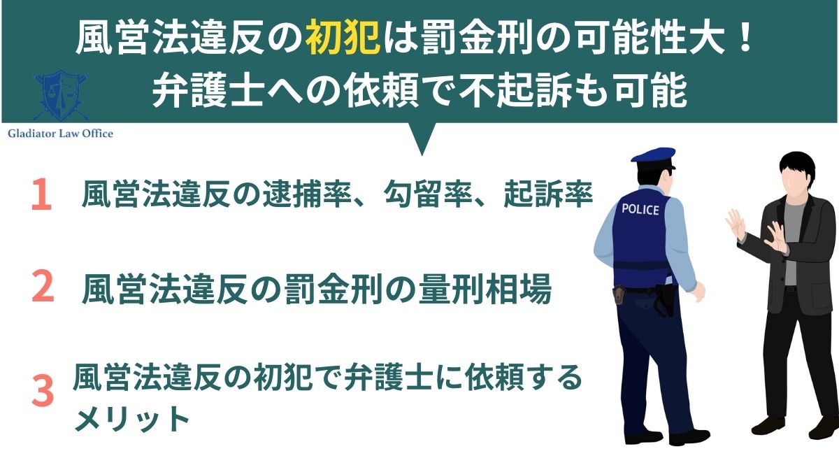 風営法違反の初犯は罰金刑の可能性大！弁護士への依頼で不起訴も可能
