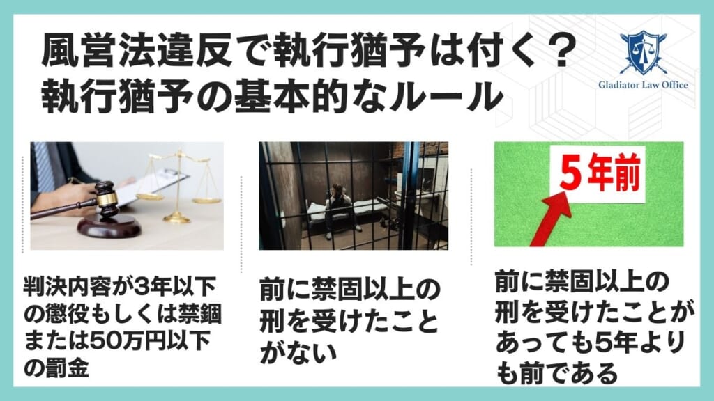 風営法違反で執行猶予は付く？執行猶予の基本的なルール