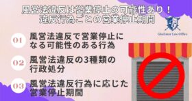 風営法違反は営業停止の可能性あり！違反行為ごとの営業停止期間
