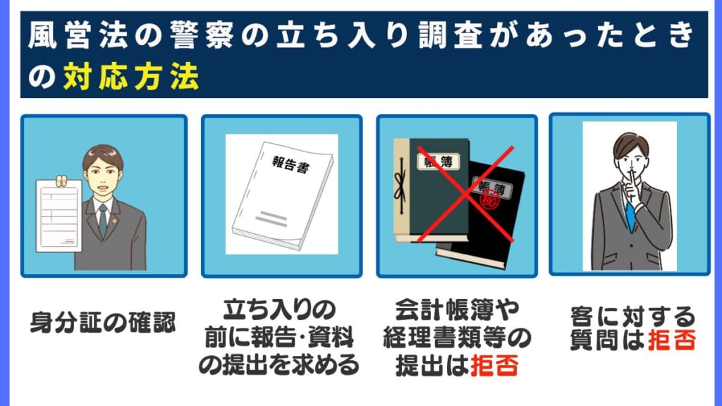 風営法の警察の立ち入り調査があったときの対応方法