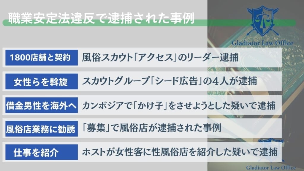 職業安定法違反で逮捕された事例