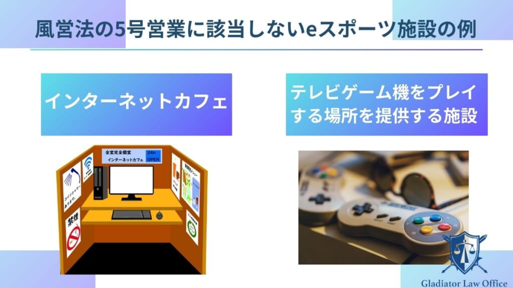 風営法の5号営業に該当しないeスポーツ施設の例