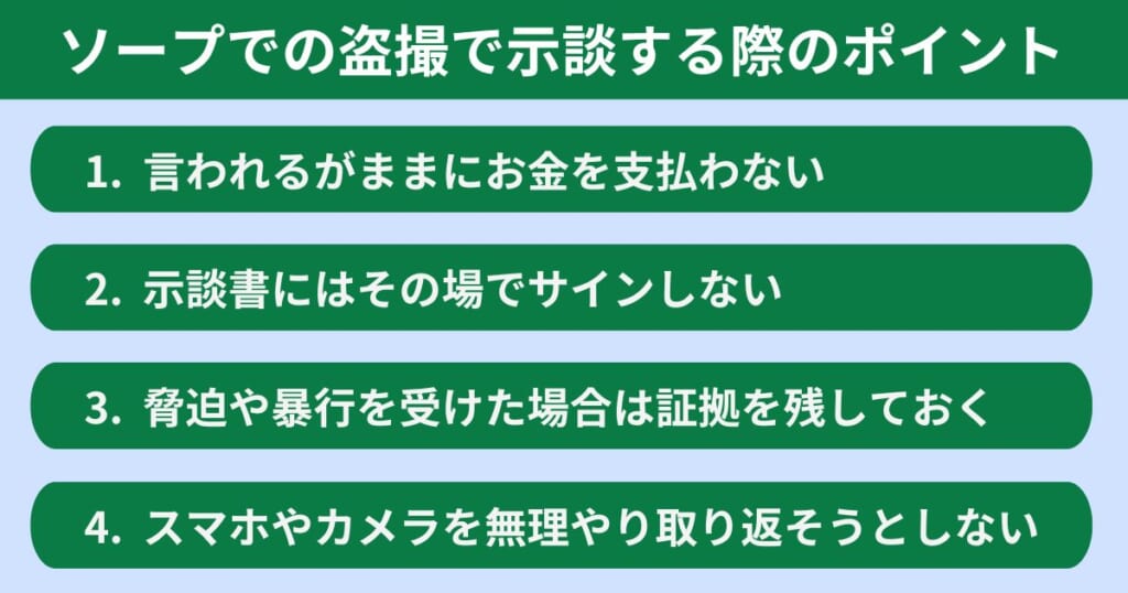 ソープでの盗撮で示談する際のポイント