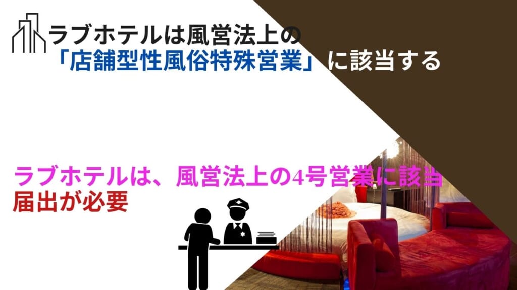 ラブホテルは風営法上の「店舗型性風俗特殊営業」に該当する