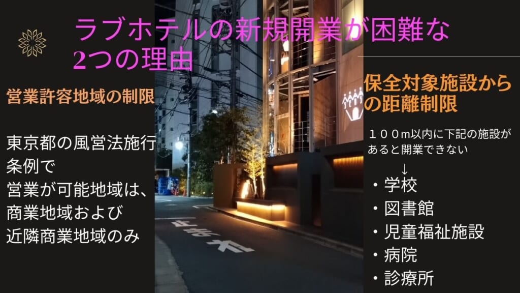 ラブホテルの新規開業が困難な2つの理由
