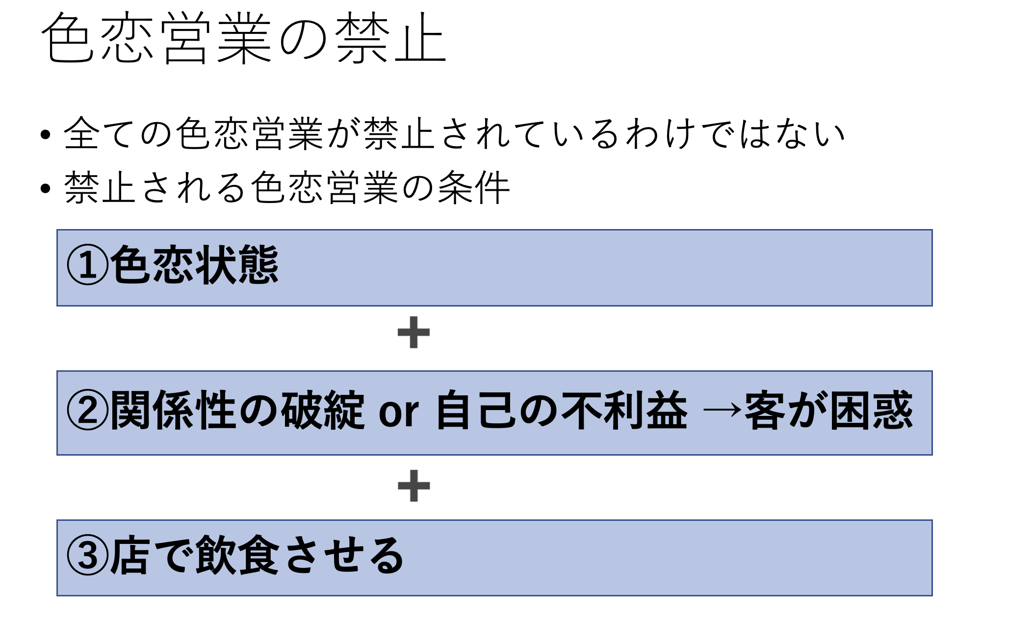 色恋営業禁止の内容（風営法改正）