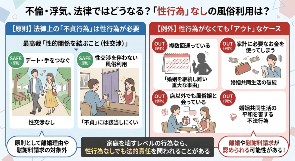 性行為無しの風俗店利用と不倫・不貞