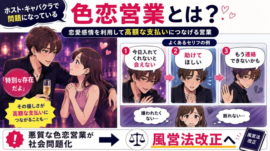 ホスト・キャバクラで問題になっている「色恋営業」とは?