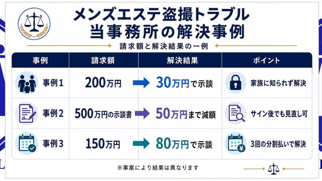 メンズエステでの盗撮トラブルを解決した当事務所の事例を紹介