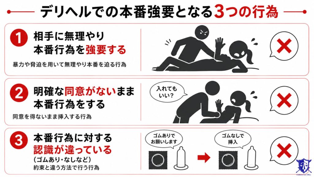 デリヘルでの本番強要となる3つの行為