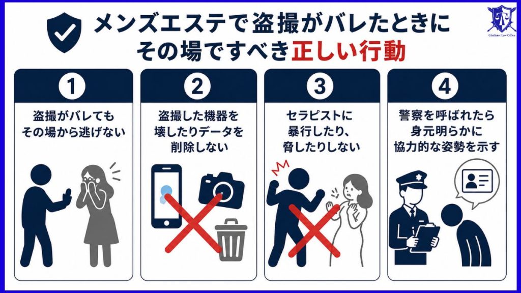 メンズエステで盗撮がバレたときにその場ですべき正しい行動