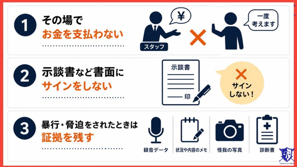 メンズエステ店から罰金や違約金、示談金を請求されたときの3つの対処法