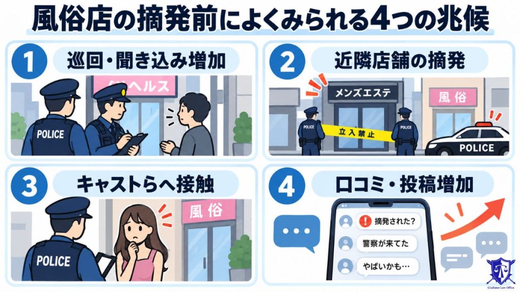 風俗店の摘発前によくみられる４つの兆候