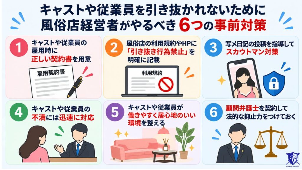 キャストや従業員を引き抜かれないために風俗店経営者がやるべき6つの事前対策
