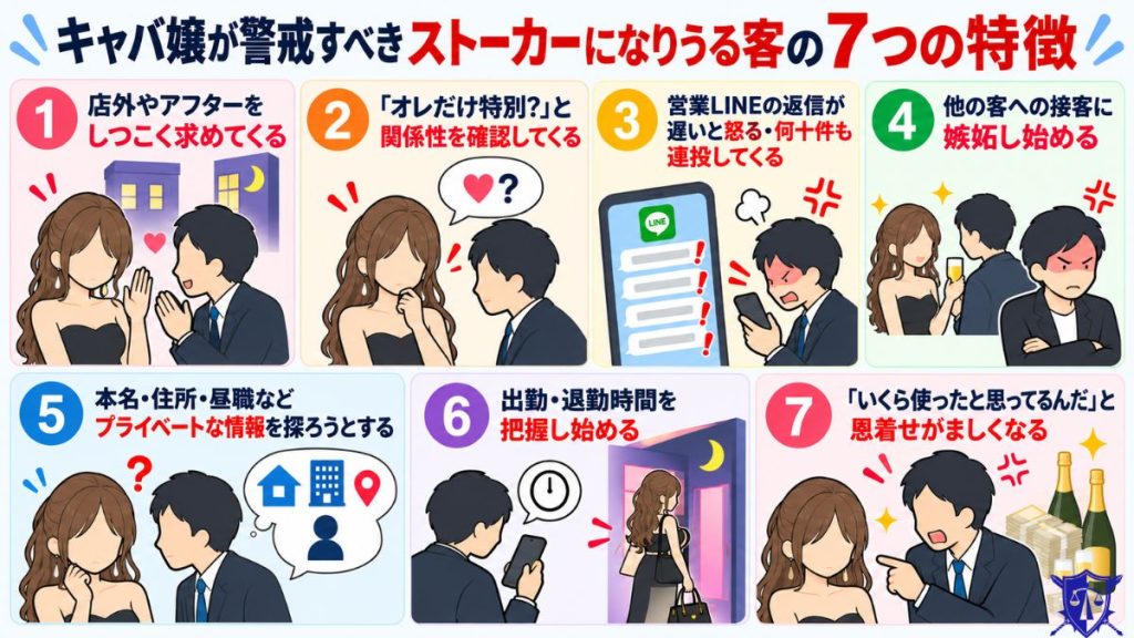 キャバ嬢が警戒すべきストーカーになりうる客の７つの特徴