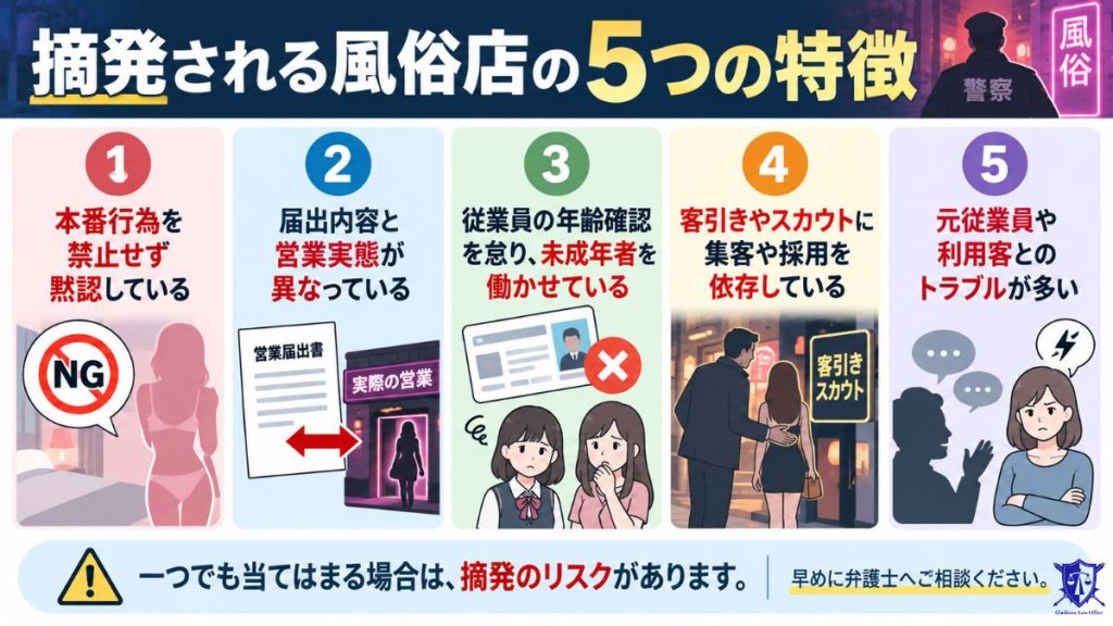 摘発される風俗店の5つの特徴