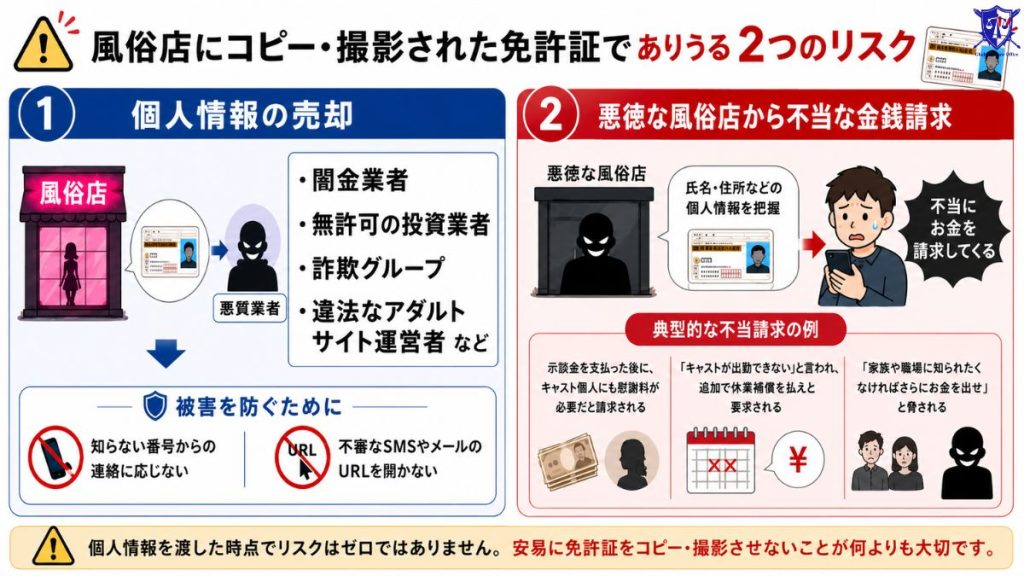 風俗店にコピー・撮影された免許証でありうる２つのリスク