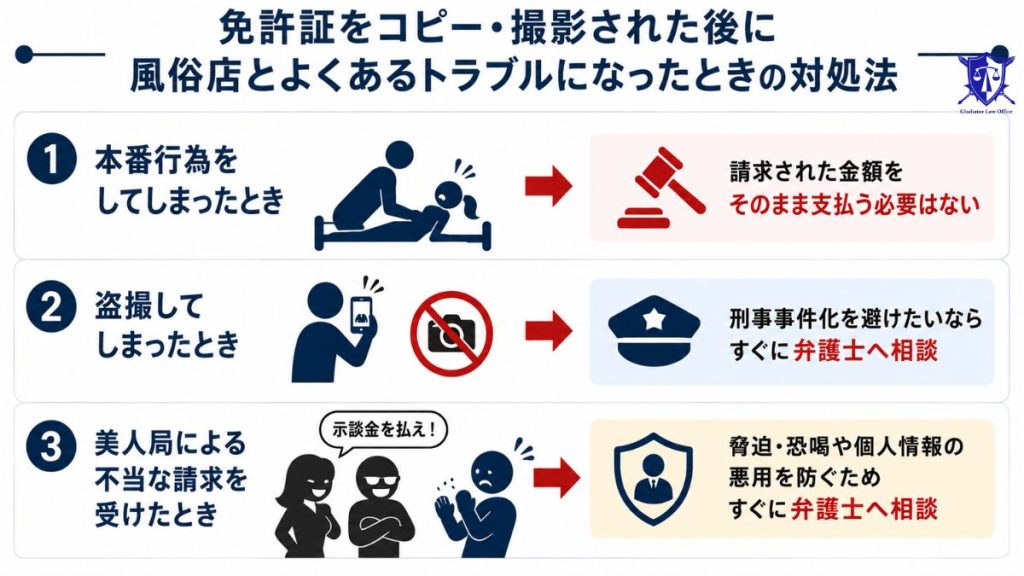 免許証をコピー・撮影された後に風俗店とよくあるトラブルになったときの対処法