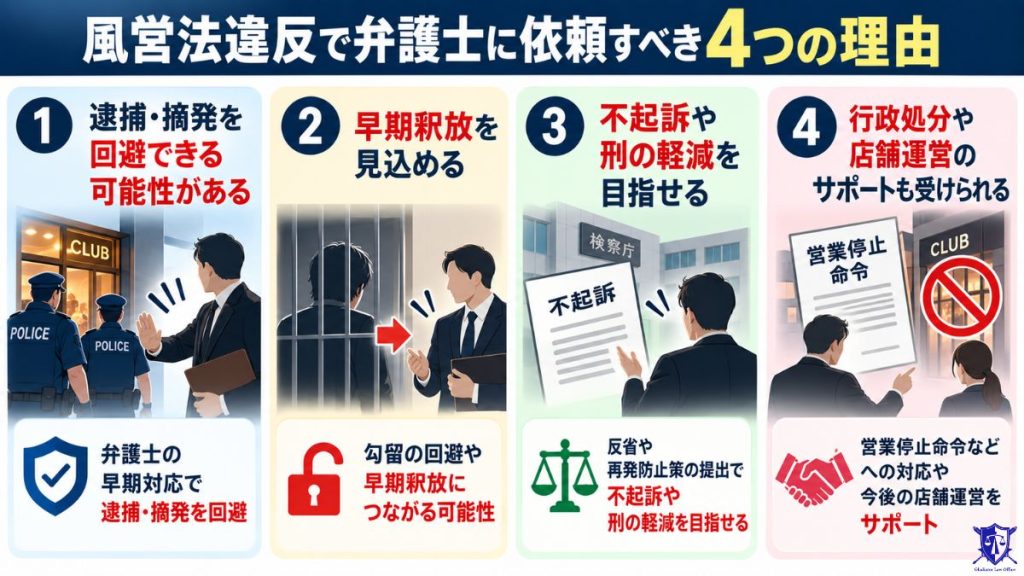 風営法違反で弁護士に依頼すべき４つの理由