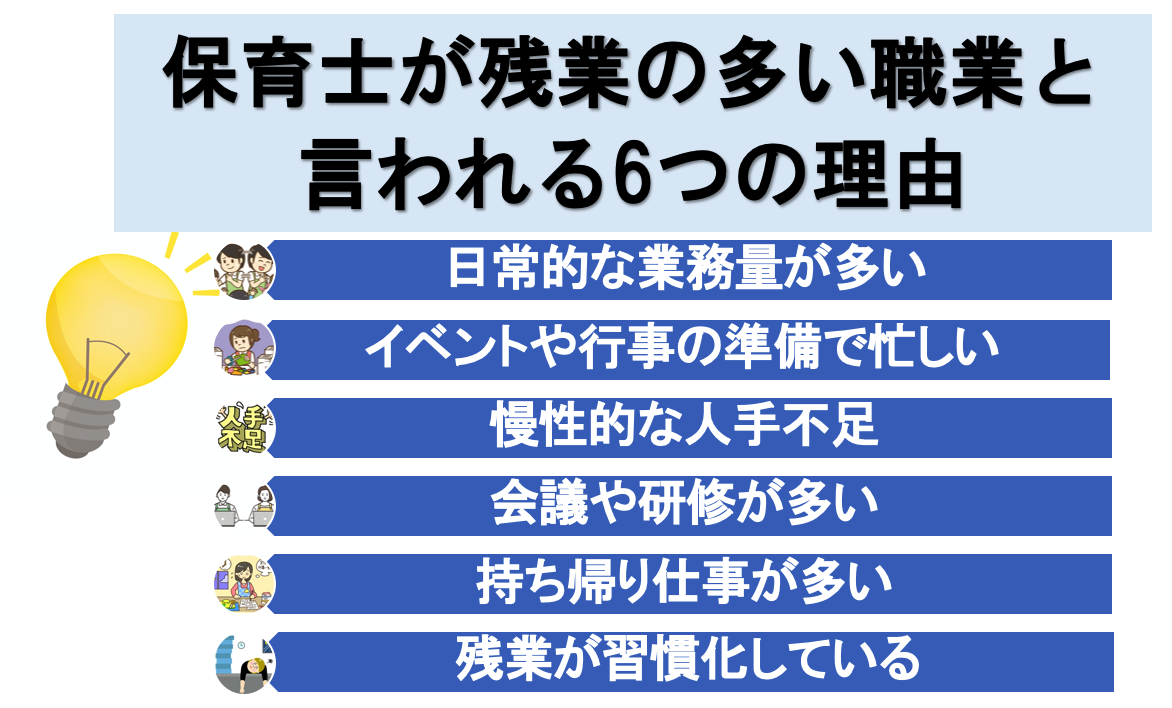 保育士の残業が多いと言われる理由