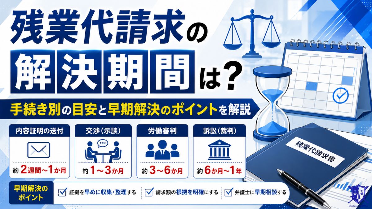残業代請求の解決期間は?手続き別の目安と早期解決のポイントを解説