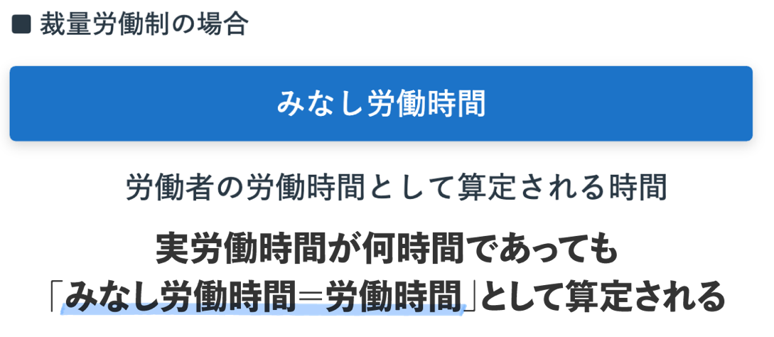 裁量労働制（みなし時間制）の場合の労働時間と残業代