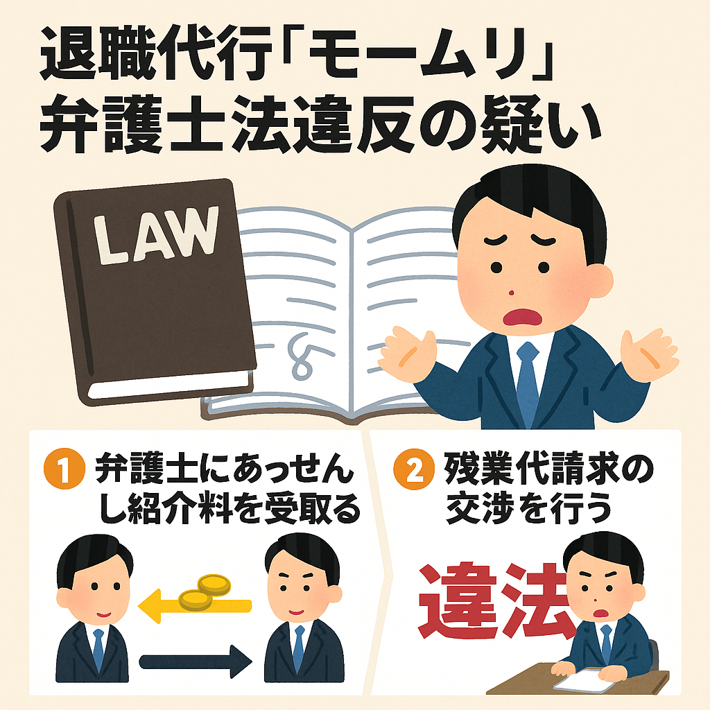 退職代行モームリに家宅捜索（非弁提携の疑い）