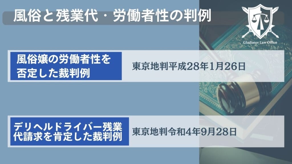 風俗と残業代・労働者性の判例
