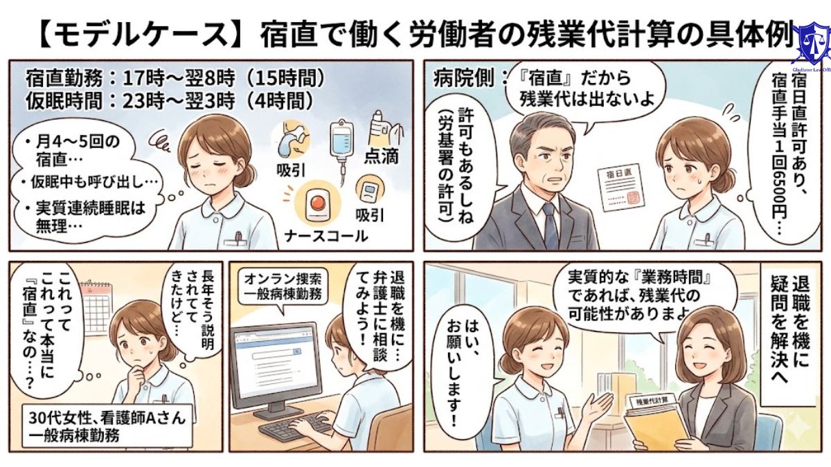 【モデルケース】宿直で働く労働者の残業代計算の具体例