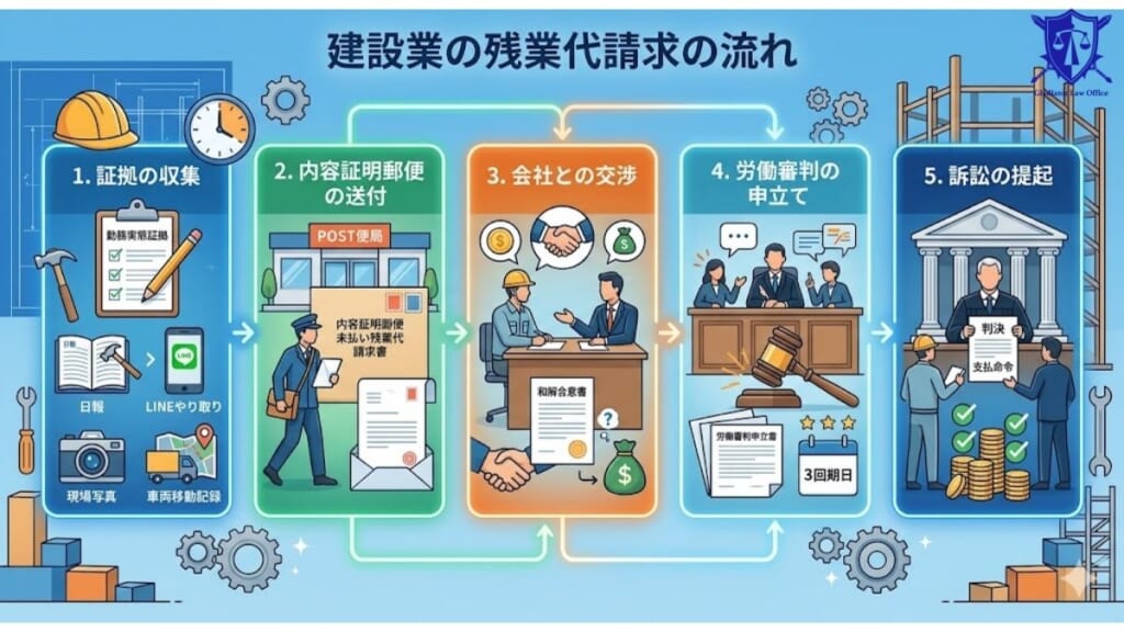 建設業の残業代請求の流れ