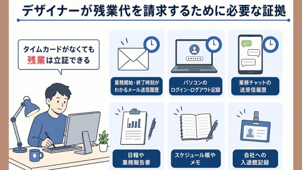 デザイナーが残業代を請求するために必要な証拠