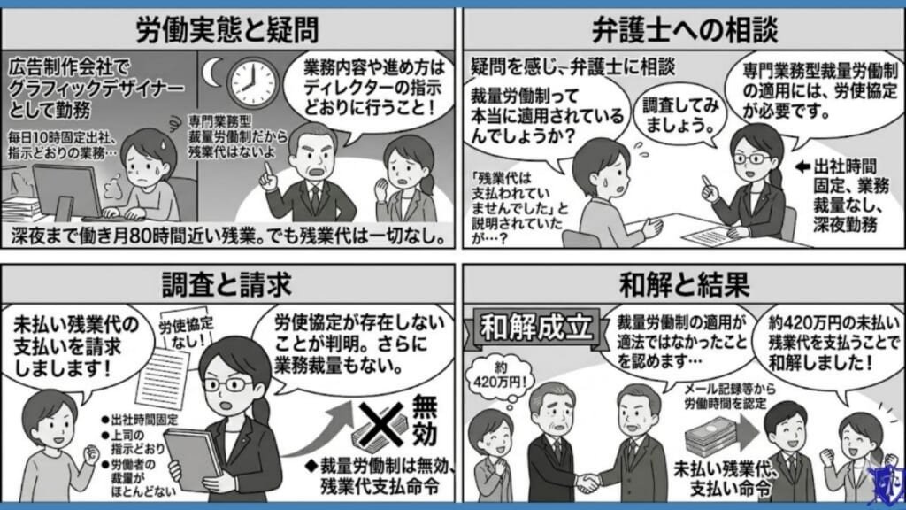 事例①｜裁量労働制とされていたが、実際には裁量がなかったケース