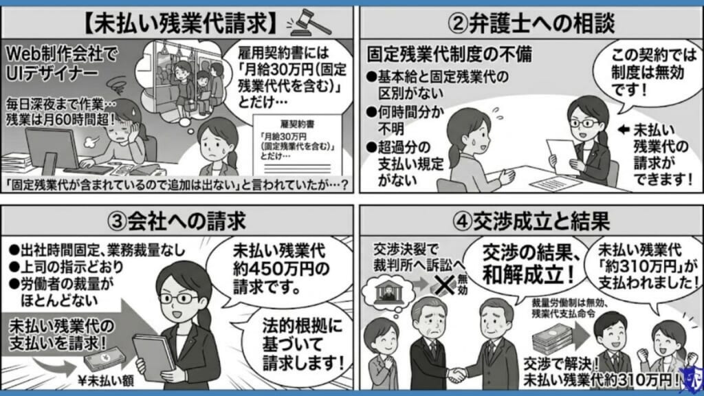 事例②｜固定残業代制度が無効と判断されたケース