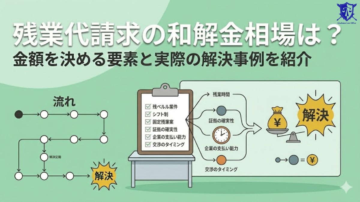 残業代請求の和解金相場は？金額を決める要素と実際の解決事例を紹介