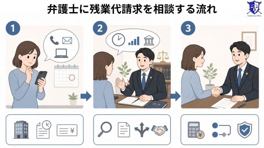 弁護士に残業代請求を相談する流れ