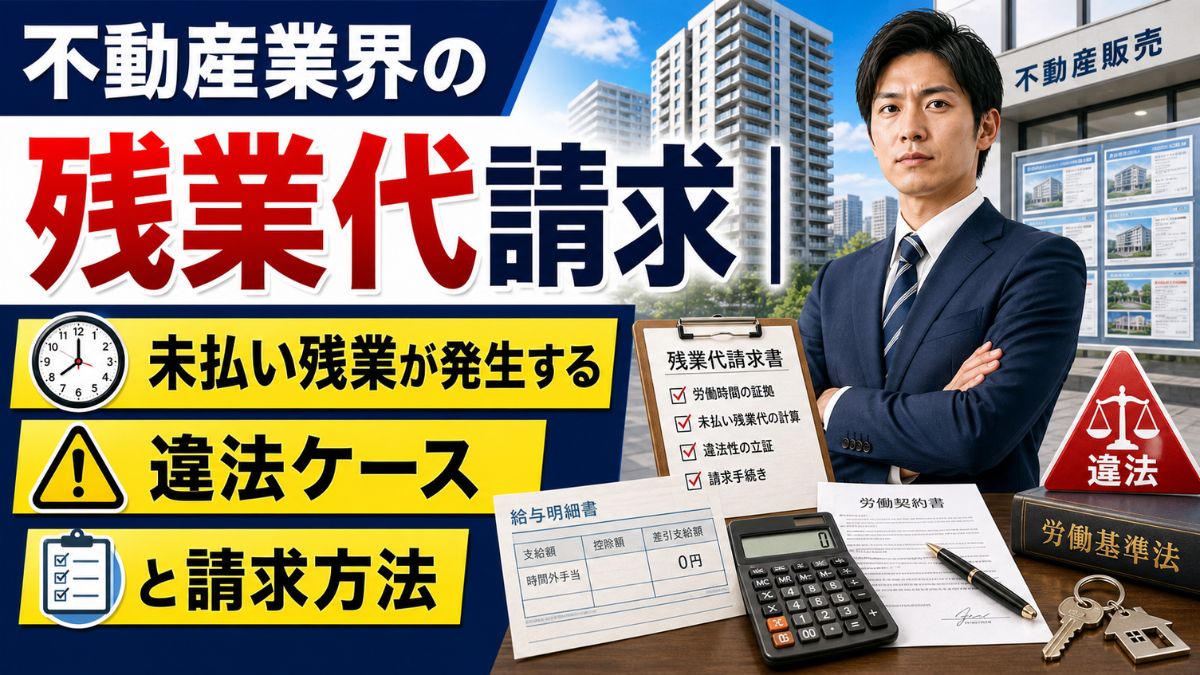 不動産業界の残業代請求｜未払い残業が発生する違法ケースと請求方法