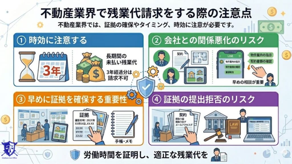 不動産業界で残業代請求をする際の注意点