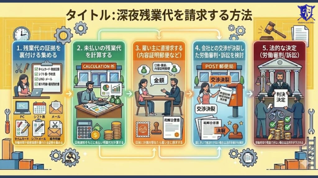 深夜残業代を請求する方法