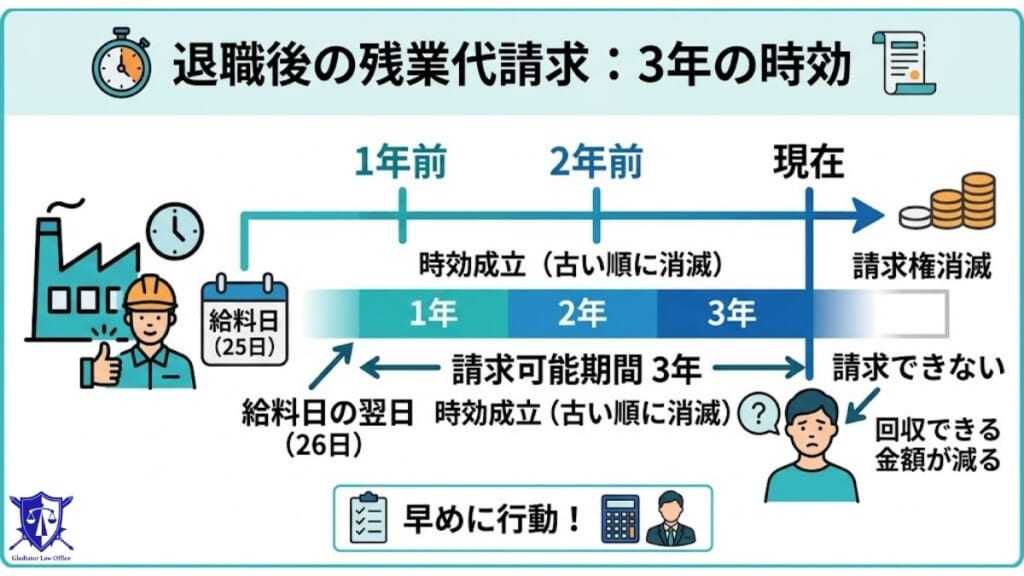 【重要】退職後の残業代請求はいつまで？3年の時効が過ぎると残業代が消滅