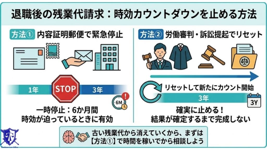 退職後はできる限りはやく行動すべき｜時効を止める・遅らせる方法