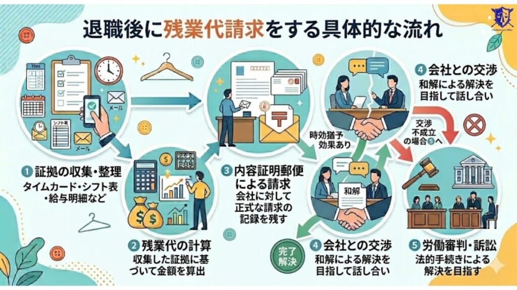 退職後に残業代請求をする具体的な流れ