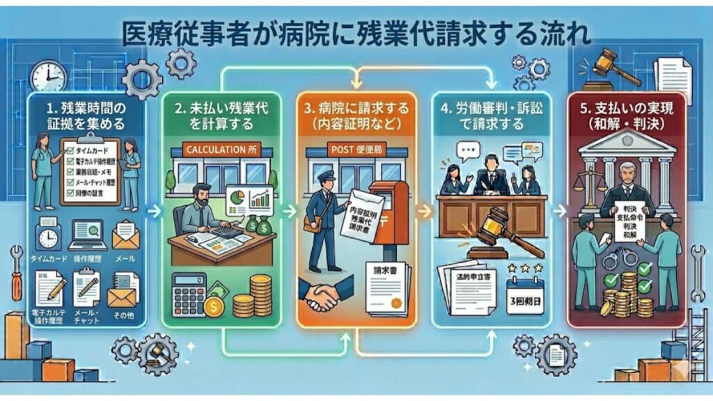 医療従事者が病院に残業代請求する流れ