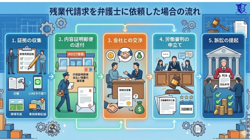 残業代請求を弁護士に依頼した場合の流れ
