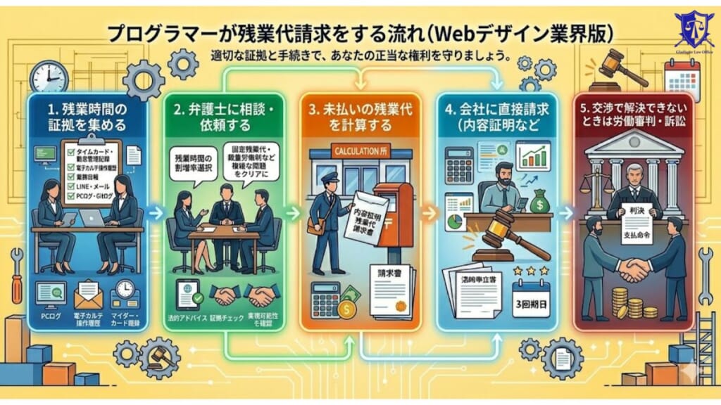 プログラマーが残業代請求をする流れ